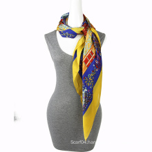 Fashion Printing chiffon hangzhou silk scarf Square Scarf